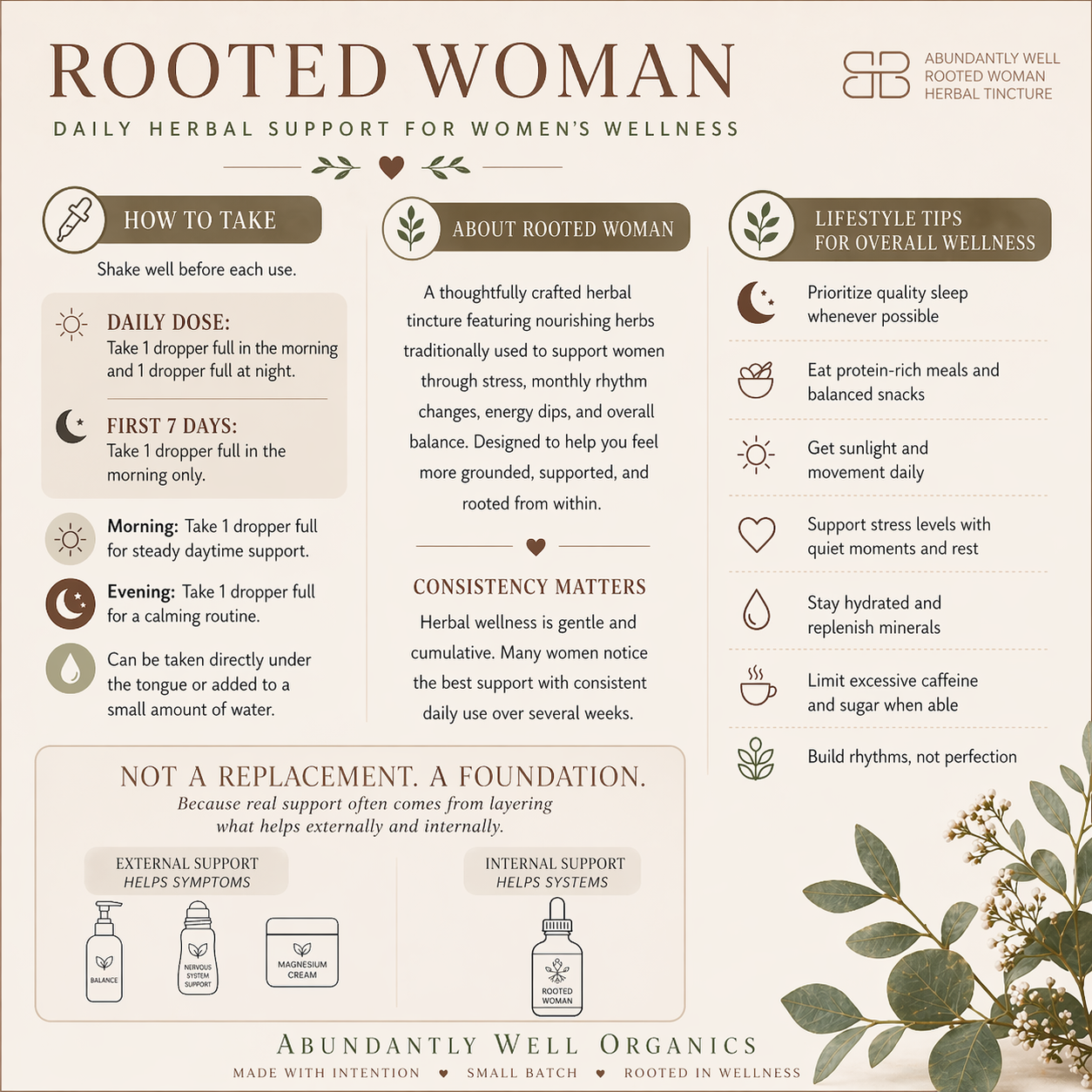 Rooted Woman Herbal Tincture | Hormone + Stress Support